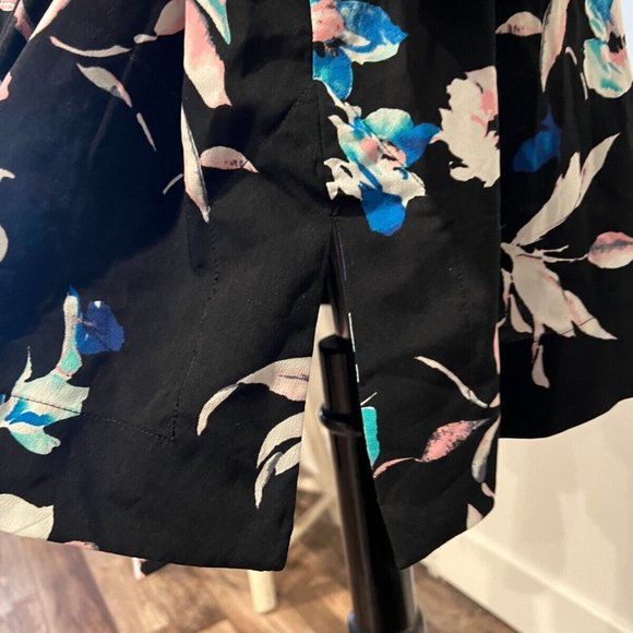 Lane Bryant Women Plus Size Black Floral Tunic Blouse Belt Tie Size 22/24 - Picture 6 of 10